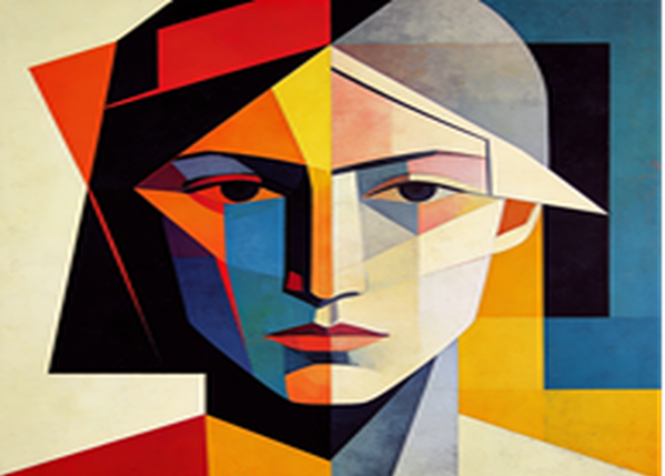 Abstract geometric portrait symbolizing executive leadership, reputation management, crisis communication, and decision-making under public scrutiny.